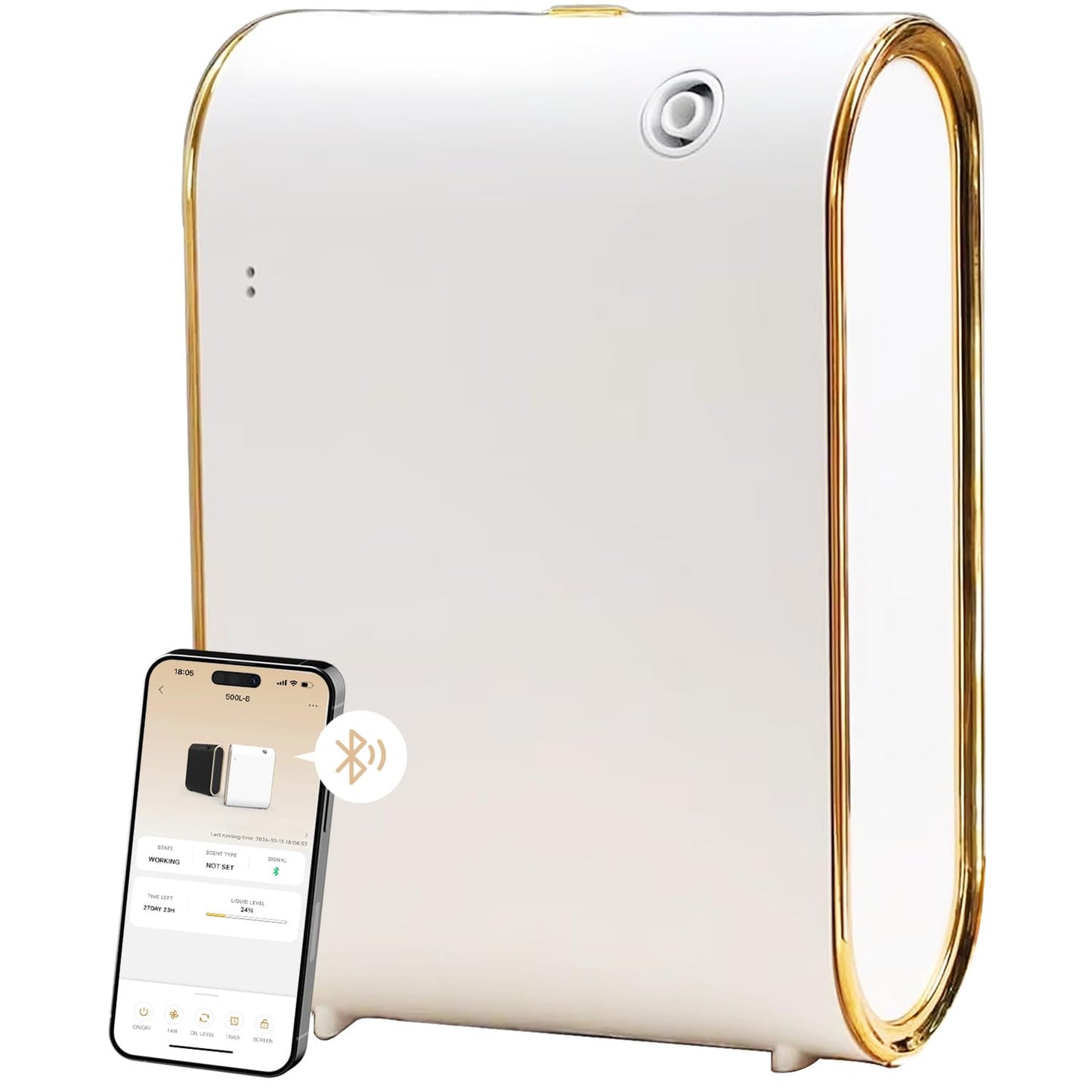 Hotel Quality Cold Air Scent Diffuser – Waterless, App-Controlled, Large Room | White